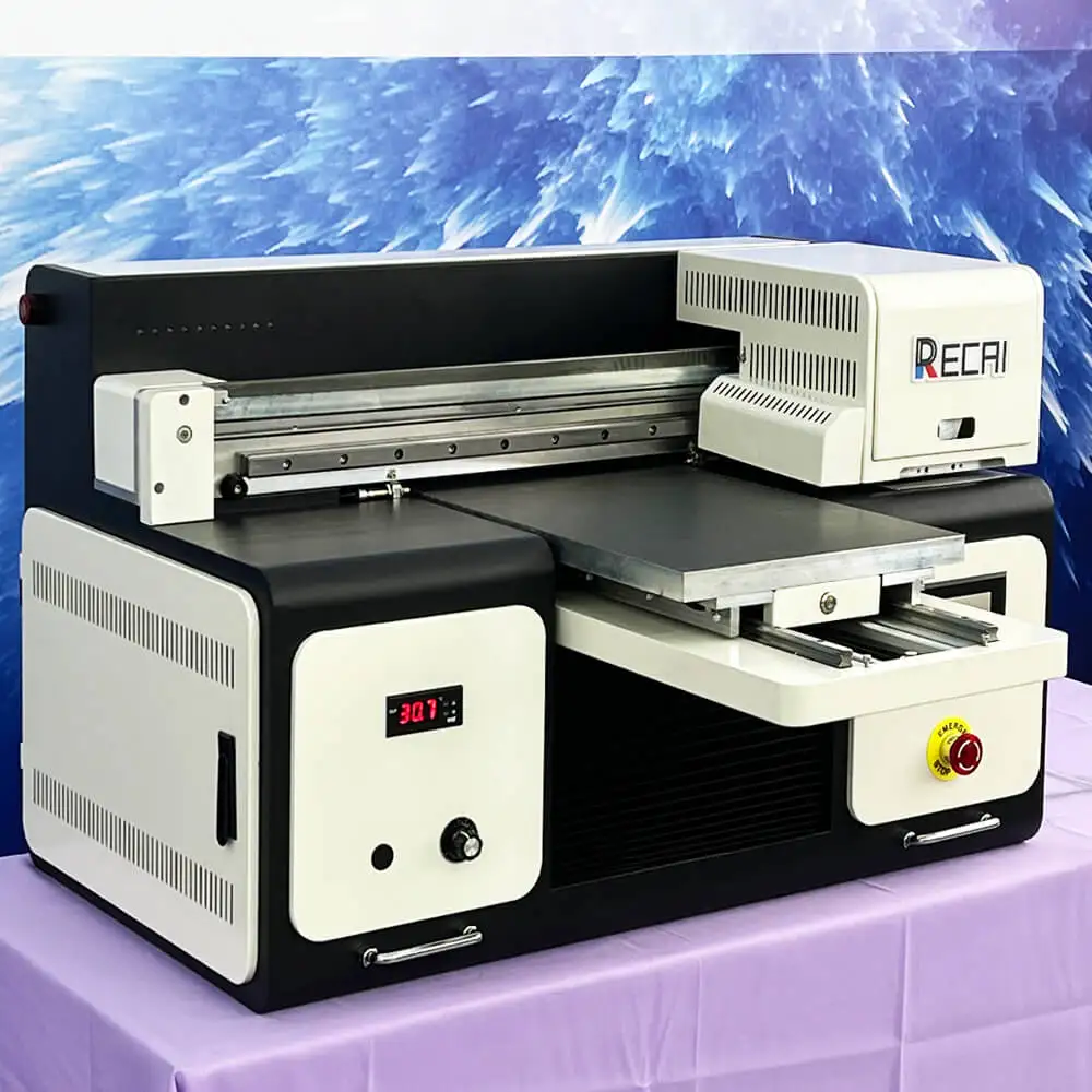A3 Size RECAI New Product UV DTF Sticker Printer Flatbed Printer with DX8 Heads for Epson