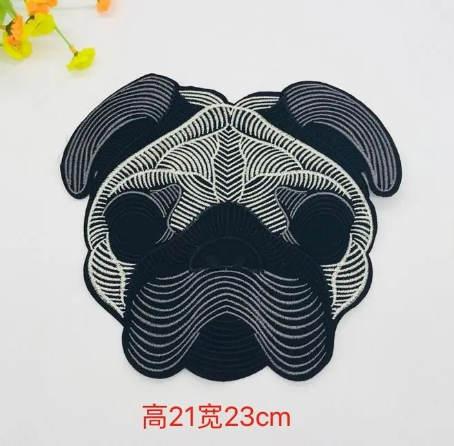 Cute Haba Dog Bull Personality Diy Decoration Patch Large Embroidery Clothing