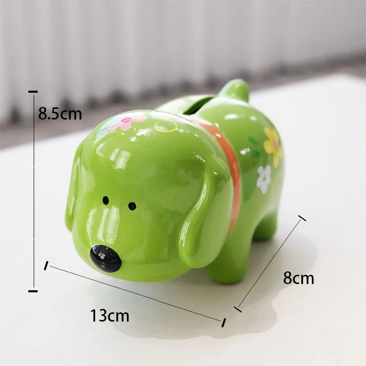 Wholesale children birthday gift piggy bank Cute ceramic dog piggy bank  custom money safe box  for kids