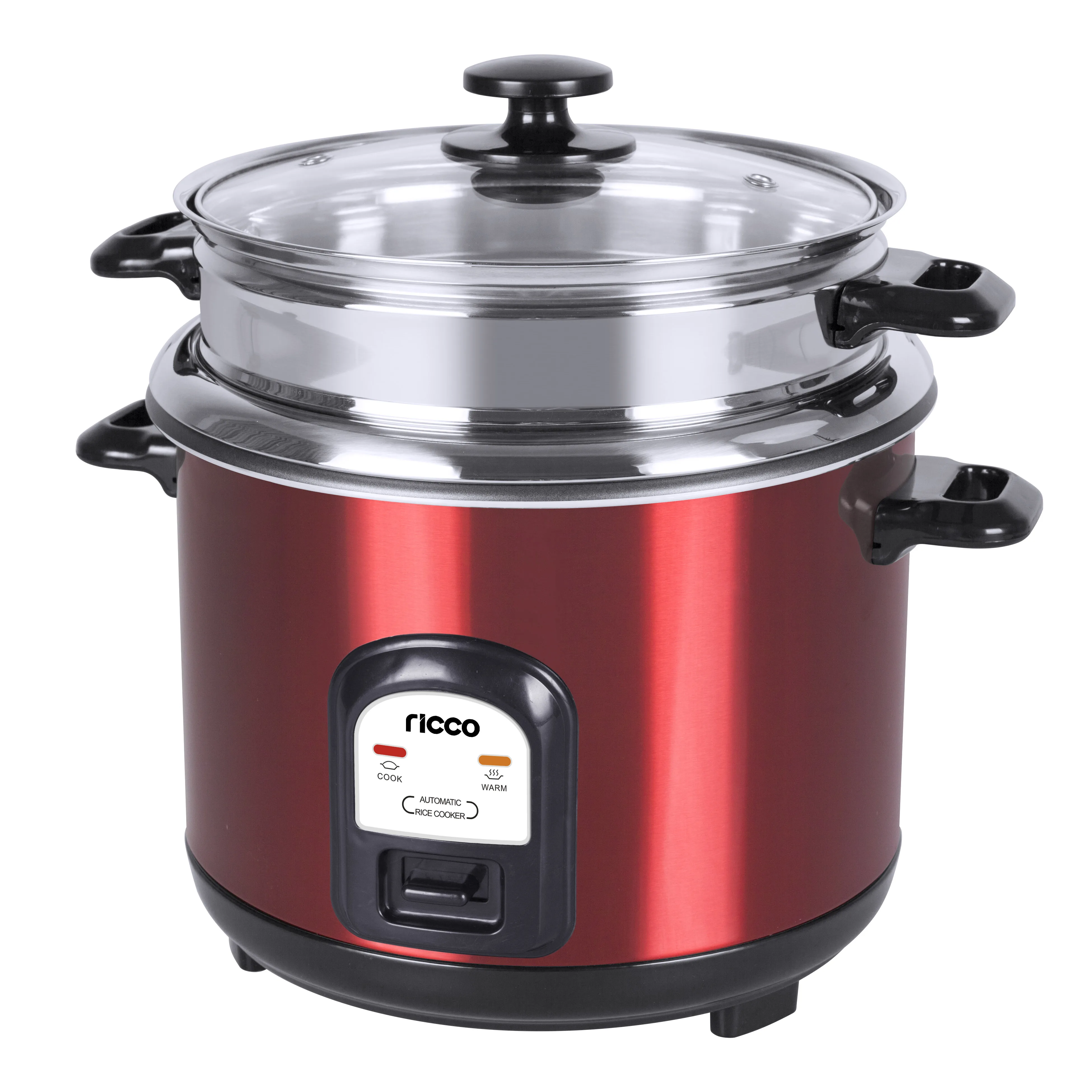 1.8L/2.8L purple color stainless steel cylinder rice cooker with stainless steel steamer and stainless steel inner pot