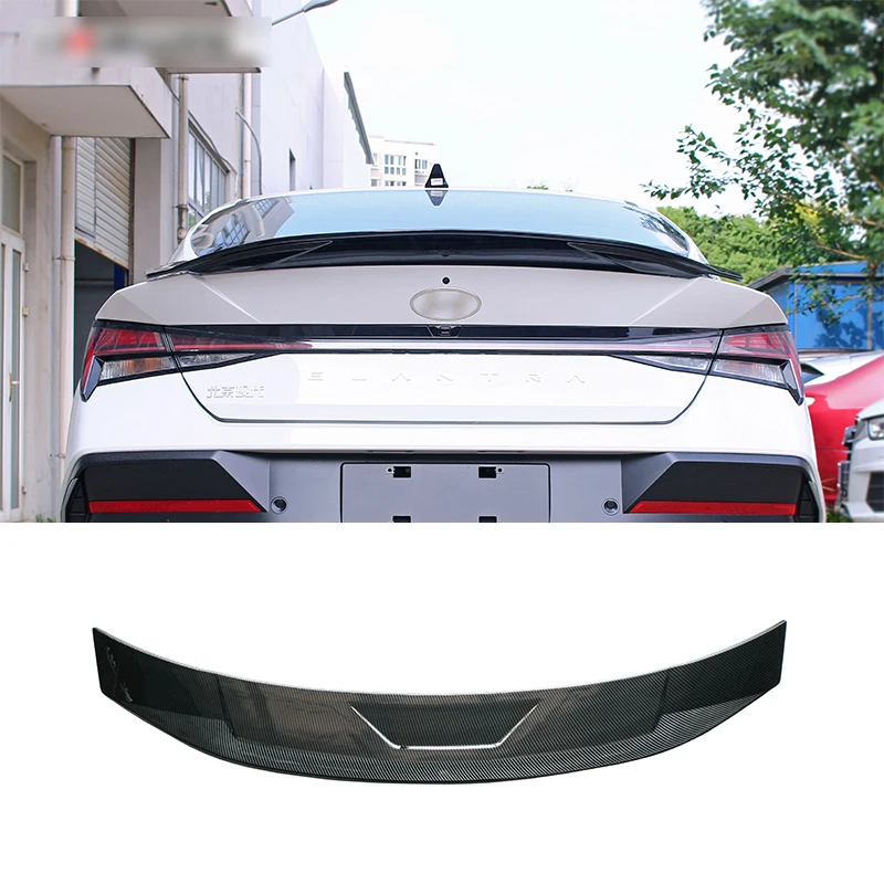 Custom For Elantra GM exterior modified bright black striped JDM style tail kit