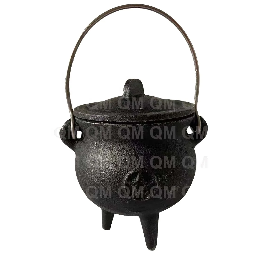 Cast iron cauldron with pentacle