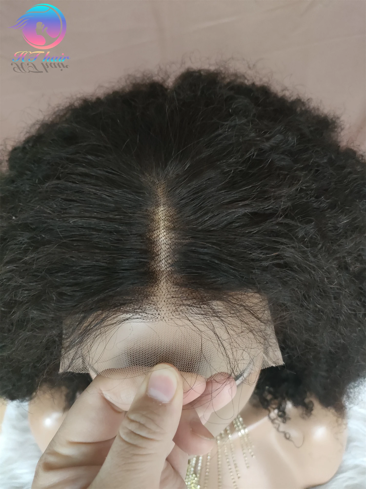 HTHAIR 250 Density Hd Lace Afro Kinky Curly Wig Afro Hair Wigs for Black women Human Hair Transparent Mongolian Natural wigs