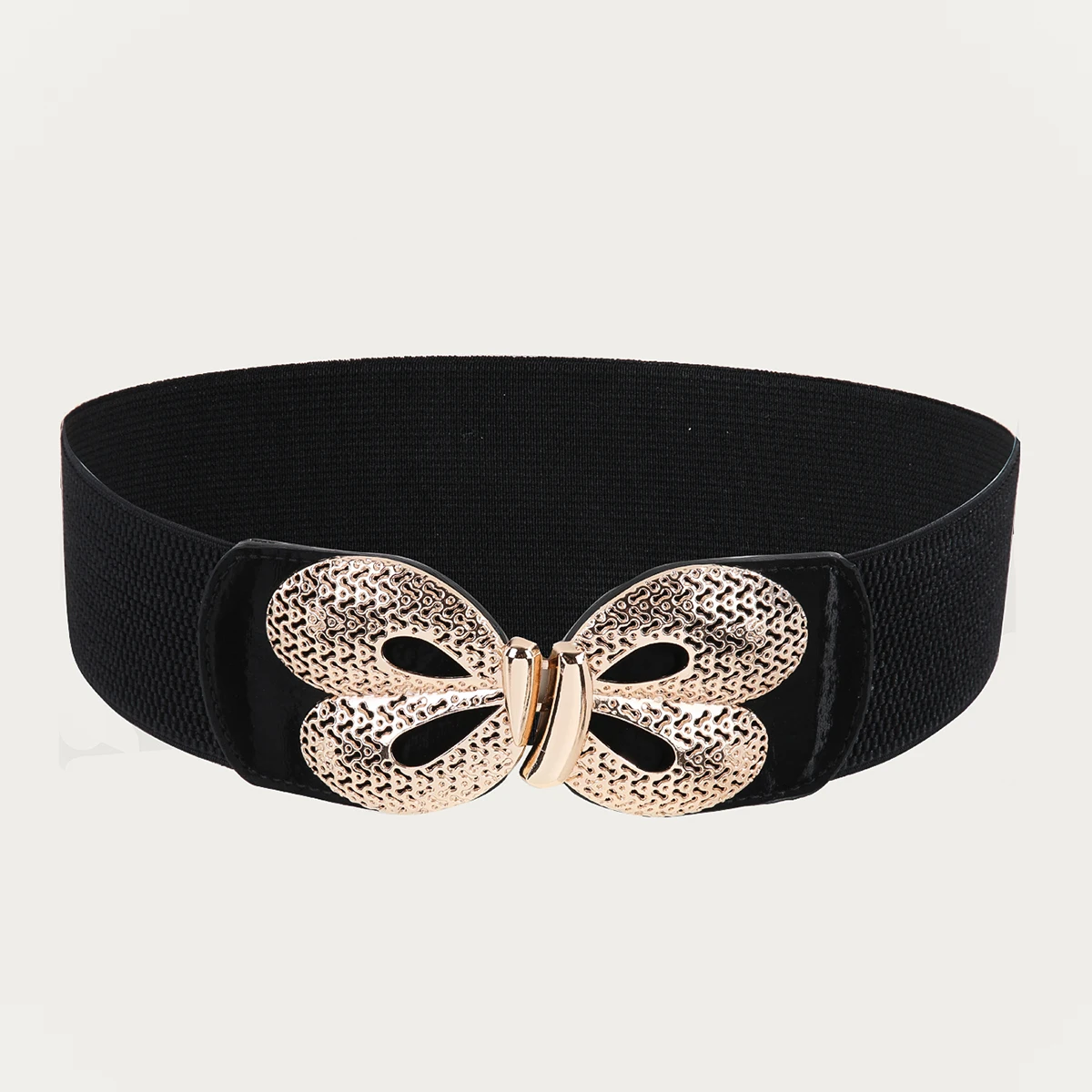 6cm Wide corset wide waistband with butterfly metal buckle retro elastic belt