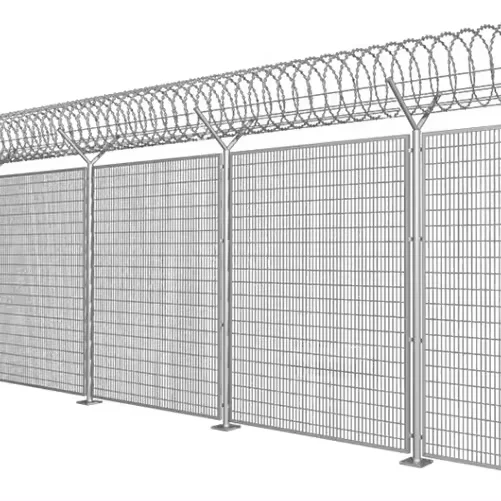 Airport High Security 358 Anti climb Fence with Secure Wall for Airport Boundary