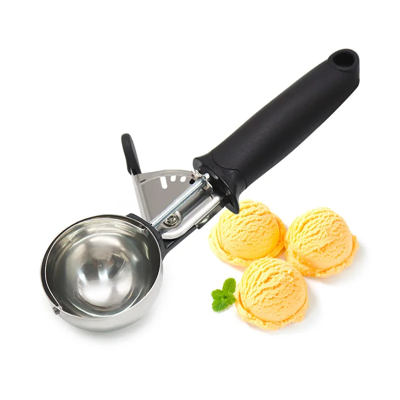 Professional Kitchen Tool Cookie Scooper with Comfortable and Anti-Freeze Long Handle Tablespoon Ice Cream Scoop