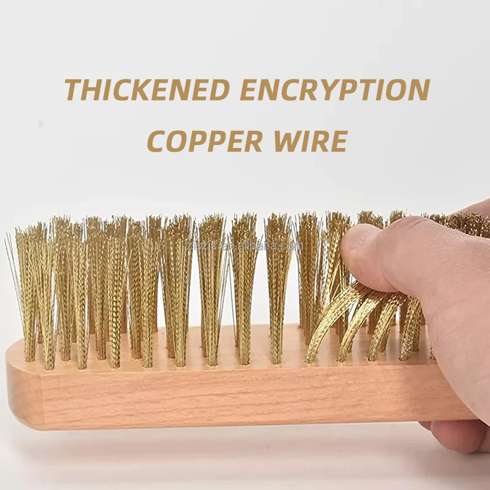 Premium Copper Wire Pizza Oven Brush For Pizza Oven Cleaning With Stainless Steel Scraper Blades And Aluminum Handle