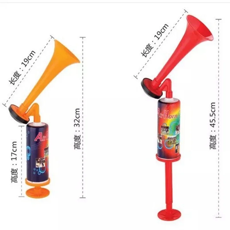 Custom Logo Plastic Megaphone Sport Party Cheering Fan Fun Air Horn Party Loud Noise Maker Horn Vuvuzela Plastic Air Horn