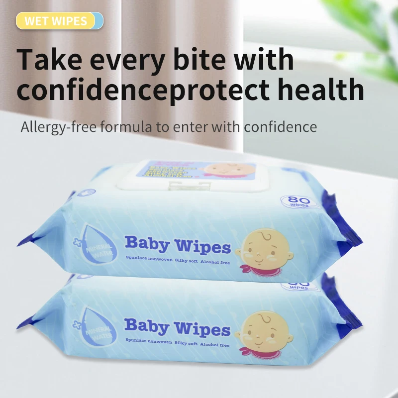 China new water wipes baby wet tissue paper for baby cleaning use spunlace fabric baby wet wipes non woven fabric