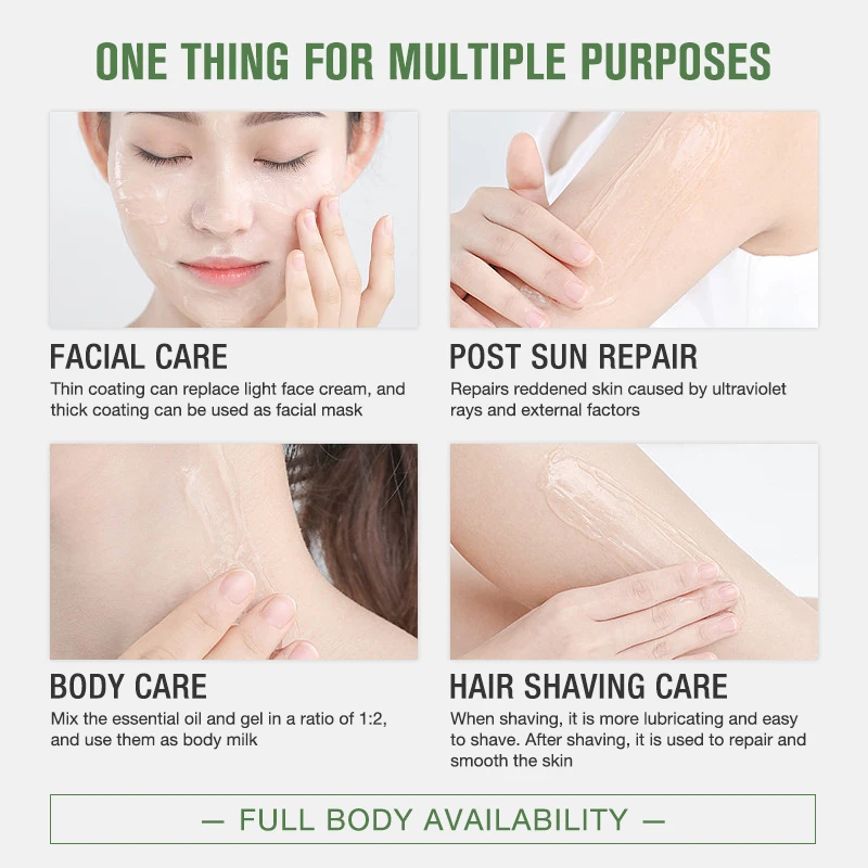 Organic Aloe Vera Gel With 100% Pure Aloe Paraben-Free Moisturizer Soothing and Natural Aloe Vera Gel Private Label