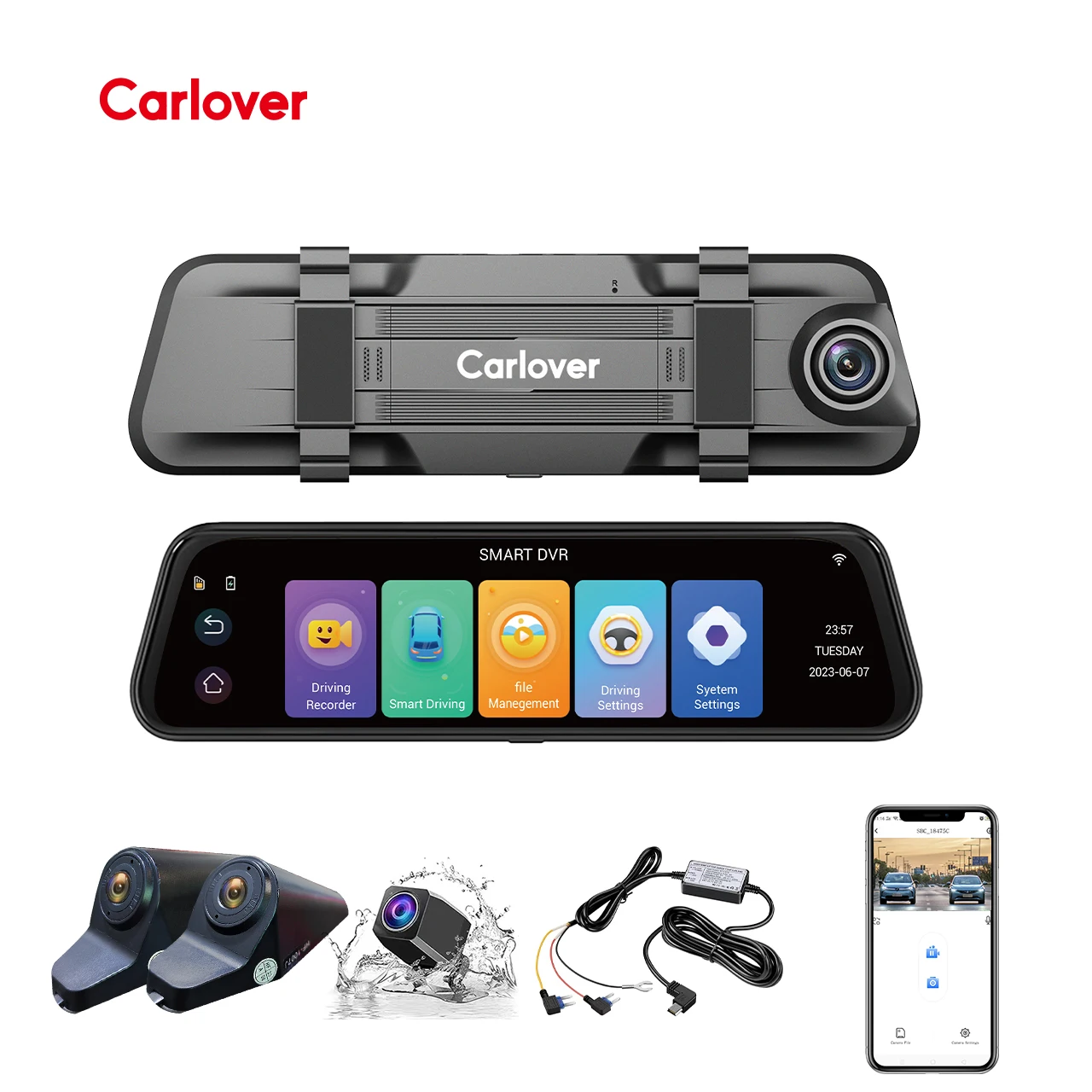 4 Lens ADAS WiFi Car Mirror Dash Cam Camera for Cars Night Vision Car DVR Black Box BSD