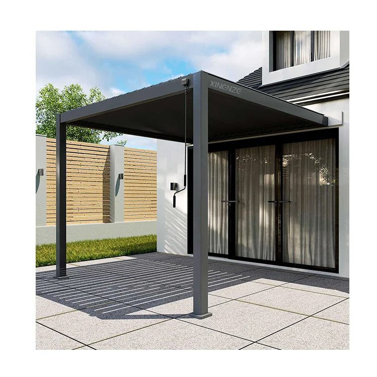 Factory Direct Sunshade Movable Garden Patio Poly Carbonate Roof Aluminum Frame Patio Cover