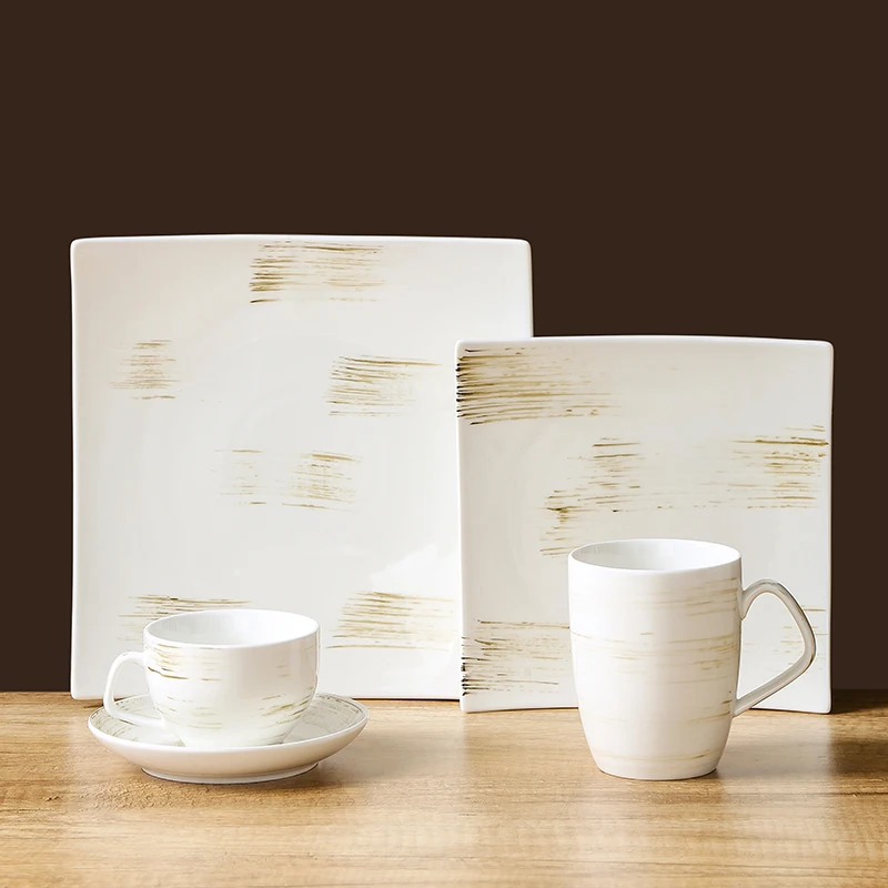 PITO HoReCa high-end hotel restaurant cafe dishware white ceramic european porcelain dinnerware set