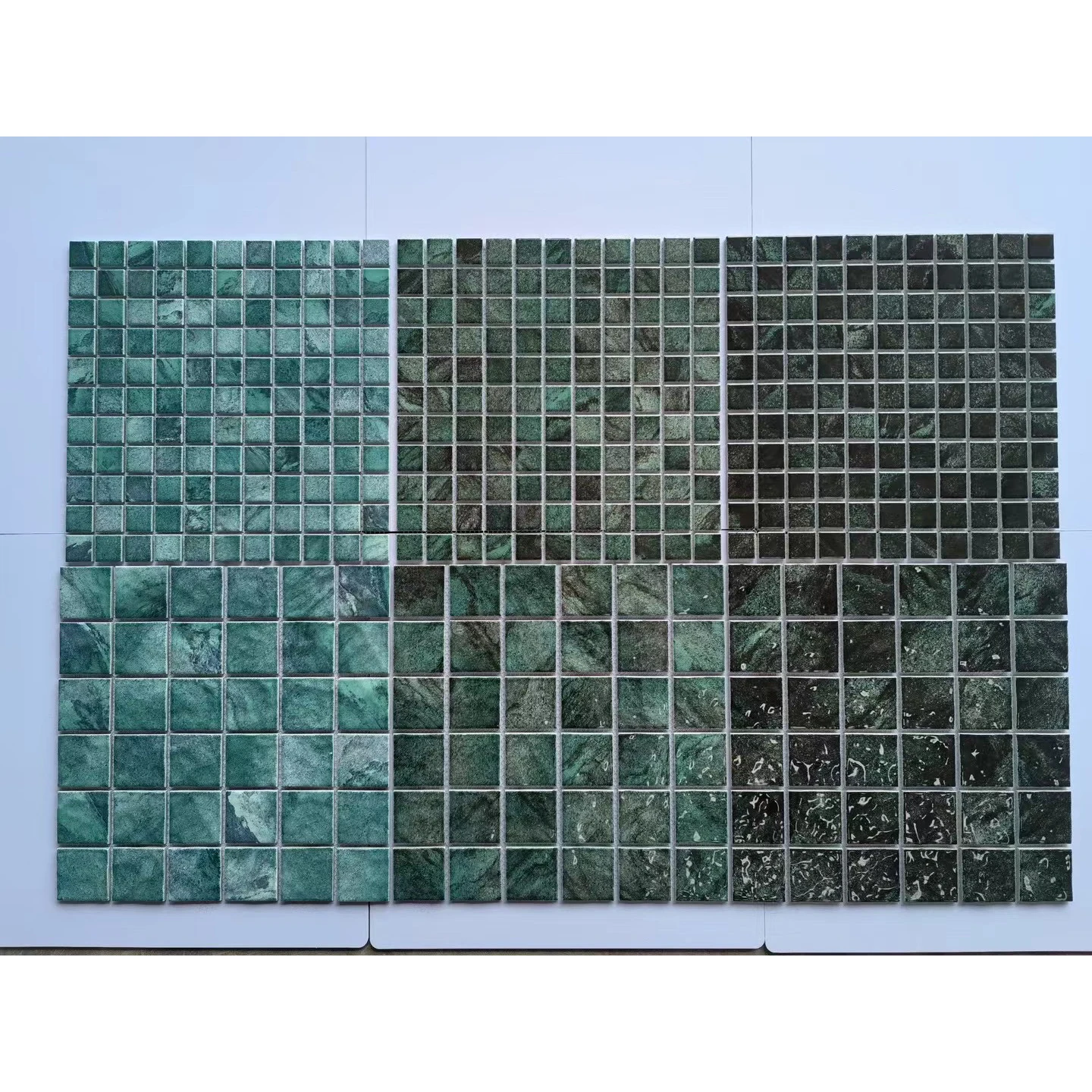 New Modern Outdoor Pool Tiles Dark Green Wall Floor Ceramic Tiles Swimming Pool Mosaic Tiles