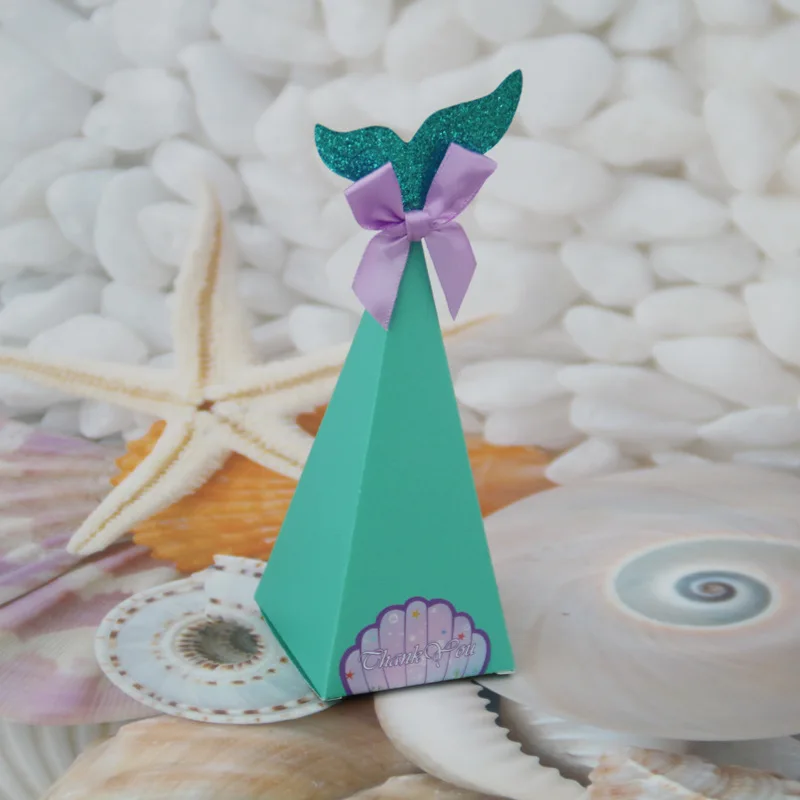 Spot wholesale mermaid triangle tower party candy box