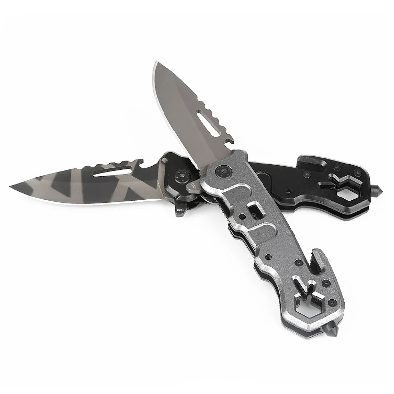 
 D38 Лидер продаж готово к отправке алюминиевая ручка Складной Тактический выживания нож из нержавеющей стали для наружного Кемпинг пеший Туризм  