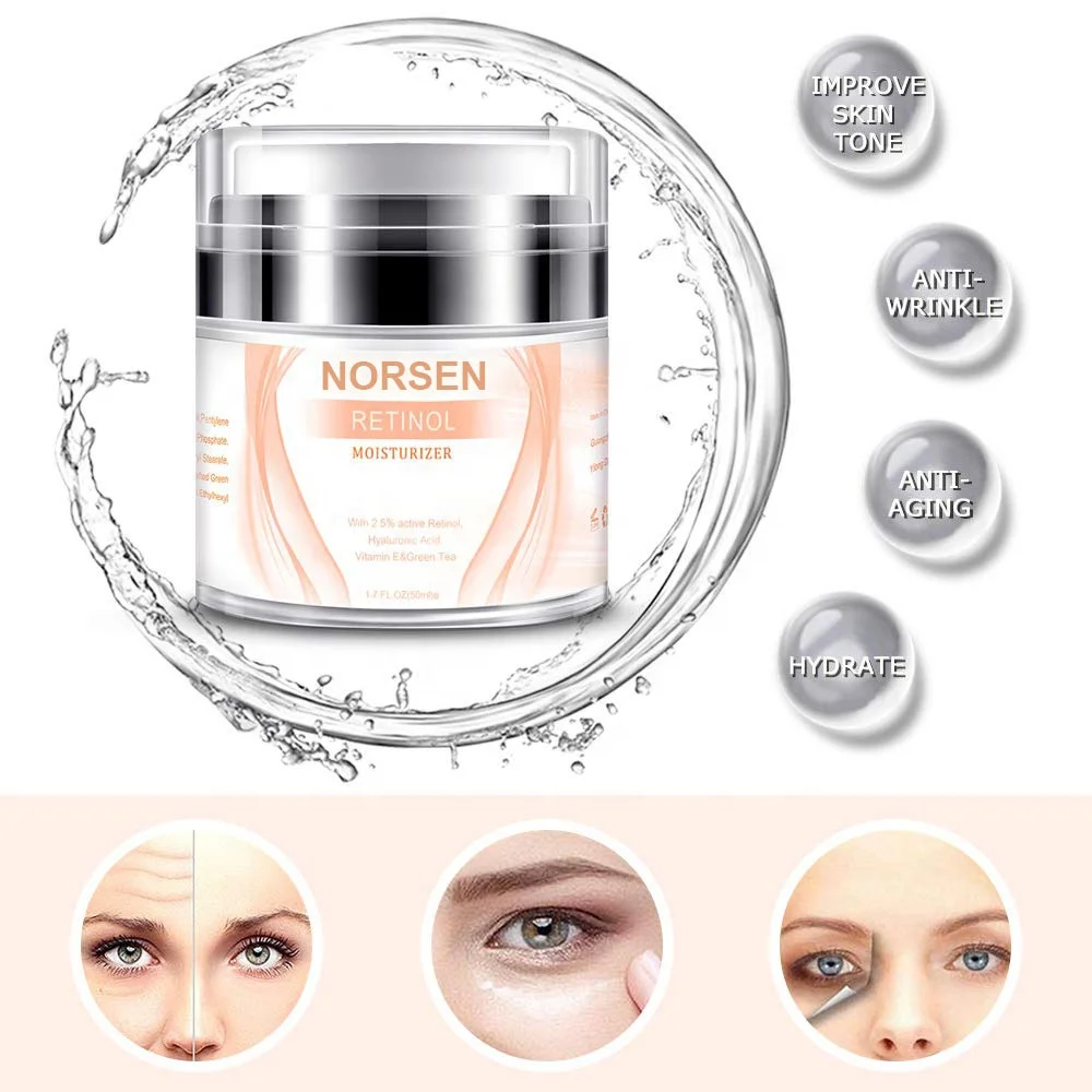 Private Label Natural Organic Face Moisturizer Anti Wrinkle Moisturizing Retinol Face Cream