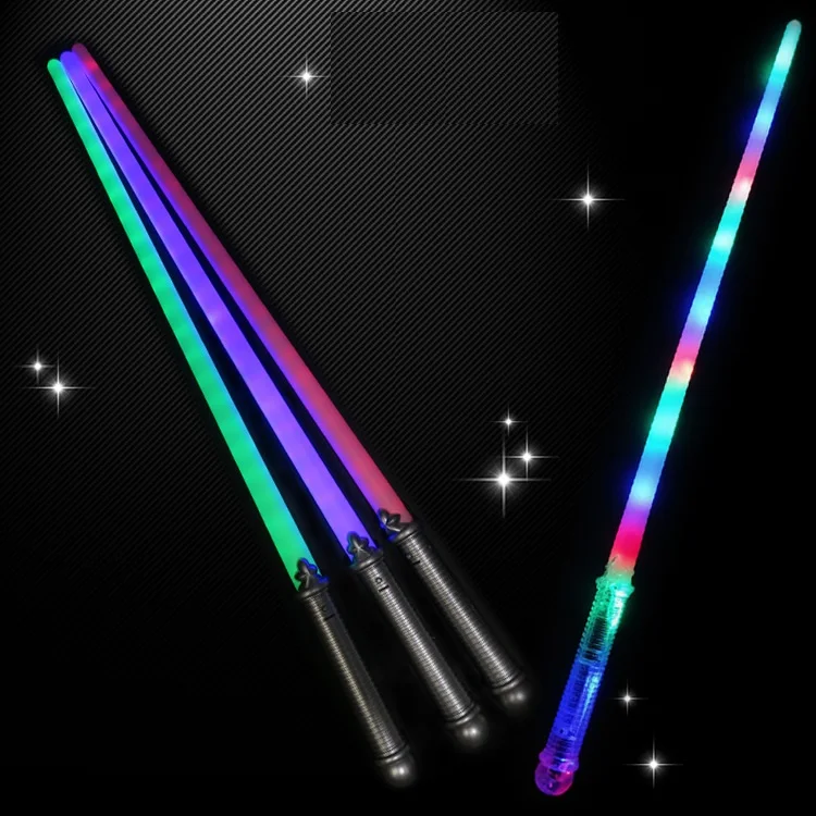 Wholesale children plastic glow sticks LED light up toy kids luminous toys flashing laser light saber sword for party