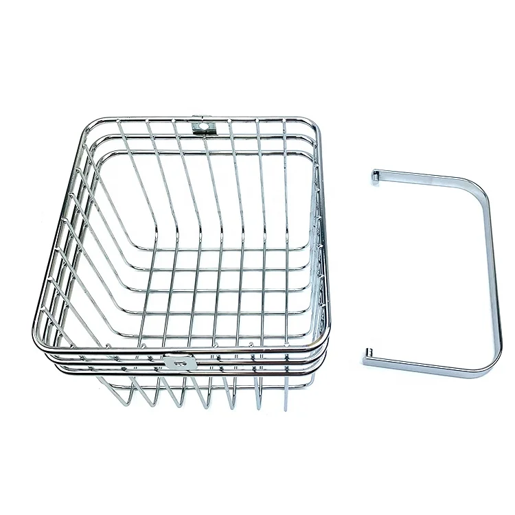 Metal wire iron tote shopping basket kitchen storage basket with handle