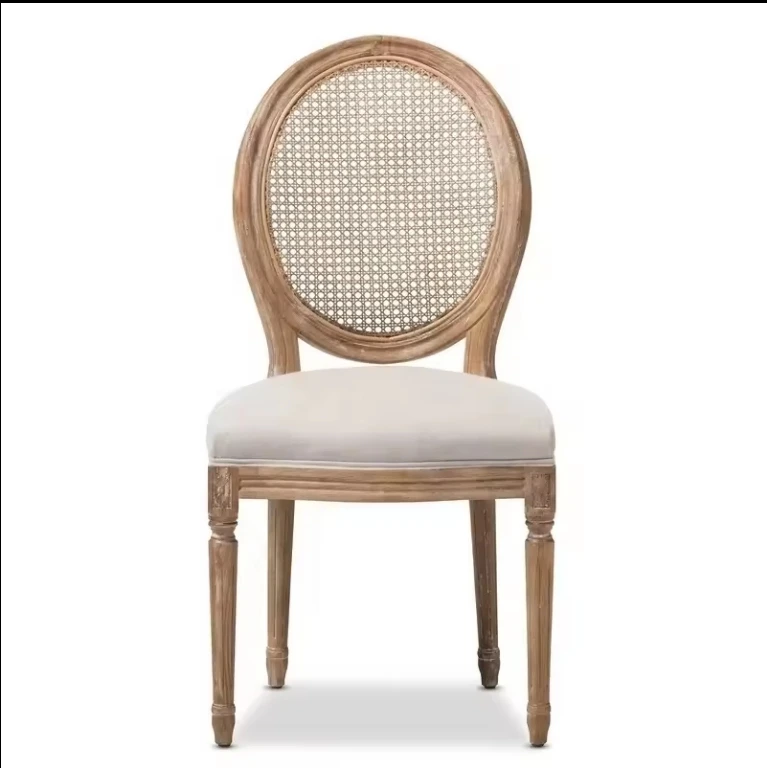 French Provincial Vintage Furniture Antique Banquet Rattan Cane Back Louis Event Wedding Chair Rattan Wedding Chair