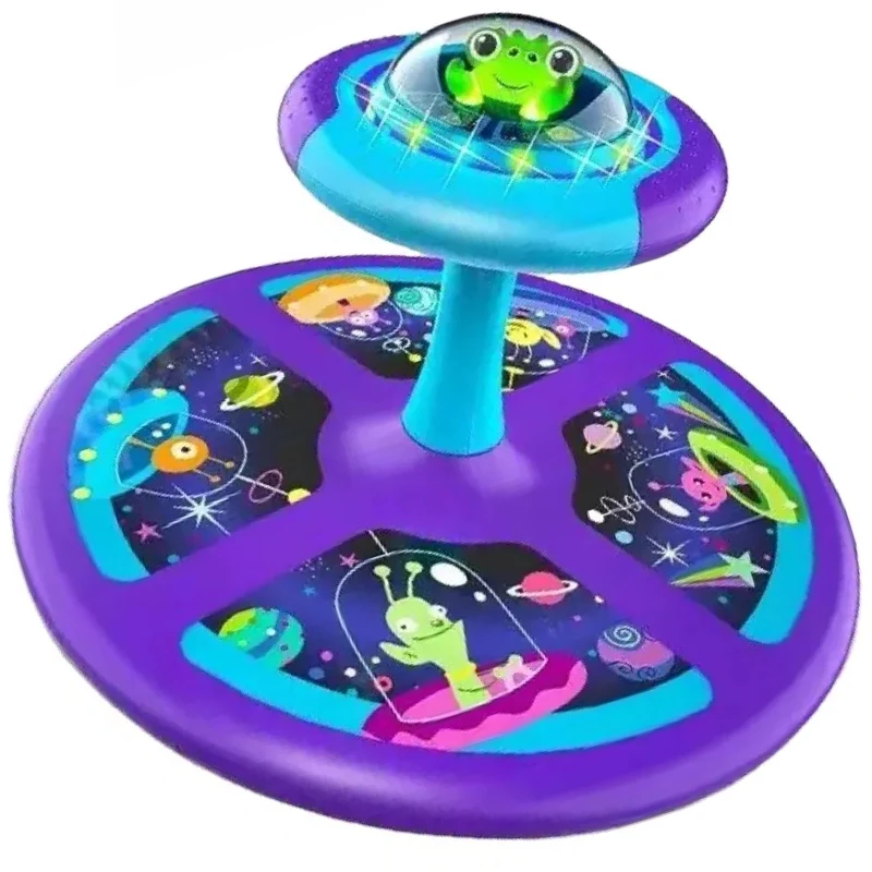 Kids Educational Plastic Toys Dinosaur Space Spinning Stool Toy Non-stop Fun Sit and Spin Rotation Toy