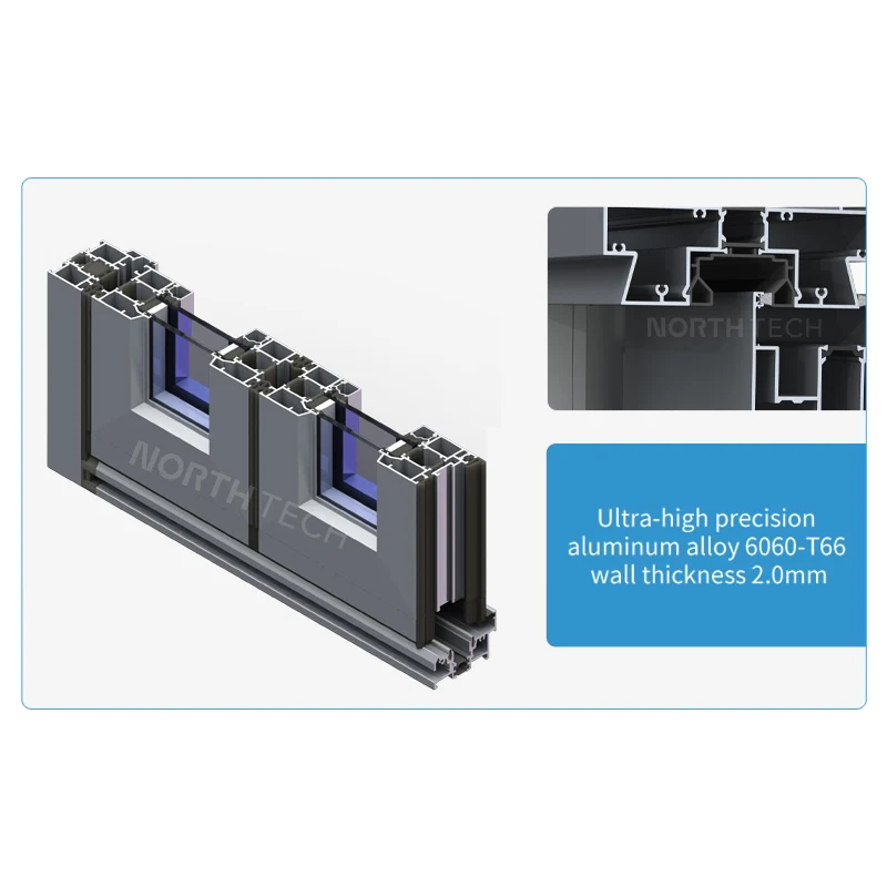 Maximum view area finger-clamping-protective smooth sliding aluminum frame bifold glass doors with thermal break
