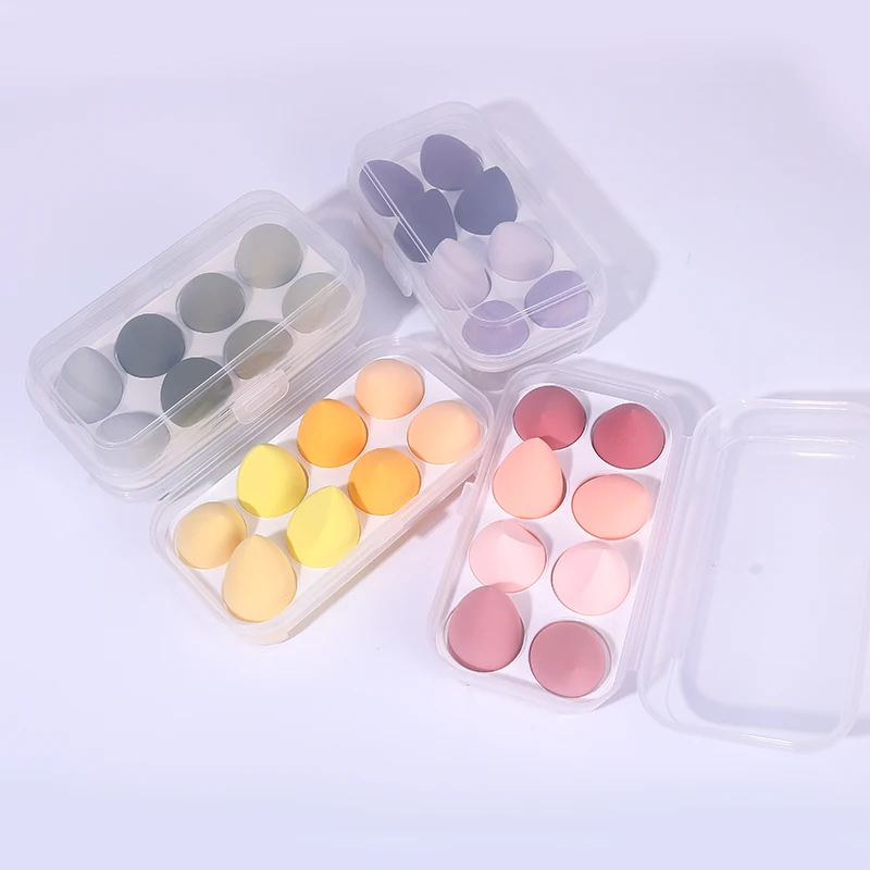 Makeup beauty sponge pink and blue , mini egg sponge makeup remover , pink and blue makeup sponge logo