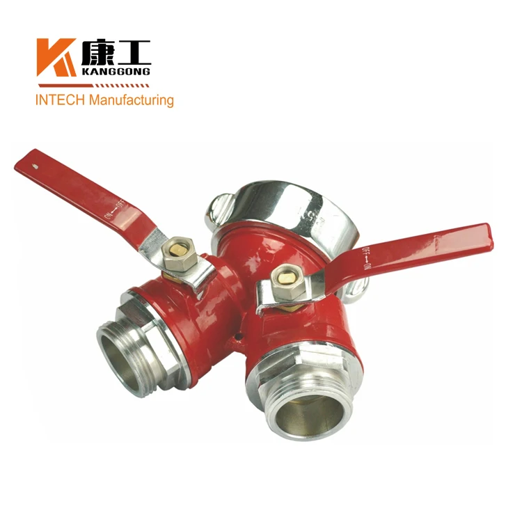 
fire hose valve 3-Way Wye-Style Brass Ball Valve ,With Fire Hose Connections 