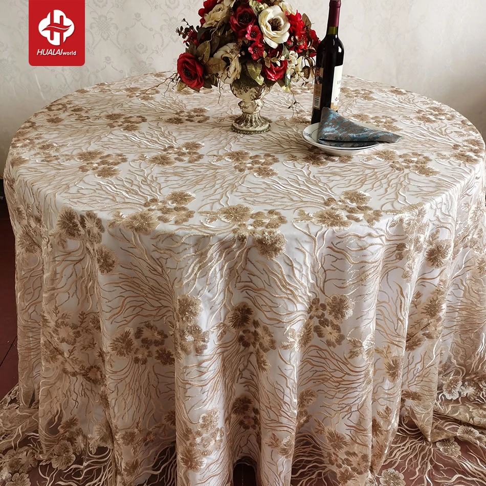 ROUND RECTANGLE SEQUIN FANCY DESIGN TABLE TABLECLOTHS OVERLAYS FOR WEDDING EVENT