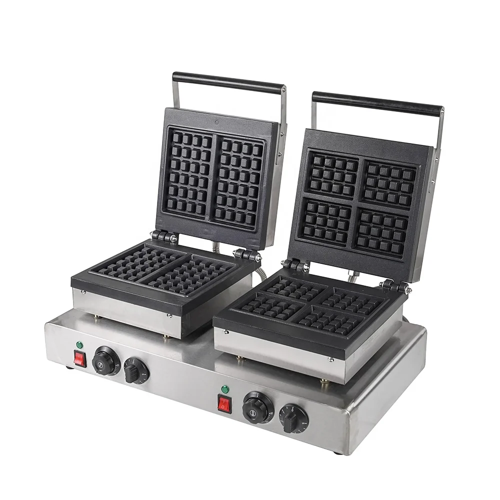 Прямоугольная мини-вафельница с двумя головками