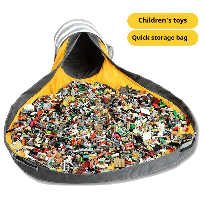 Baby Toy Blocks Mat Storage Bag Cleanup Organizer Storage Bin for Toys Foldable Toy Storage Bag Basket and Play Mat