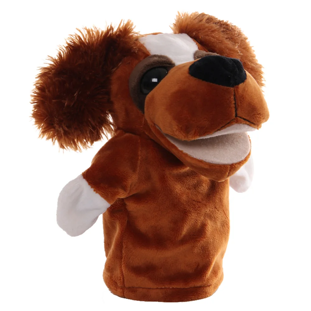 Cute soft plush animals doll funny dinosaur alligator hand puppets with removable hands and open mouth