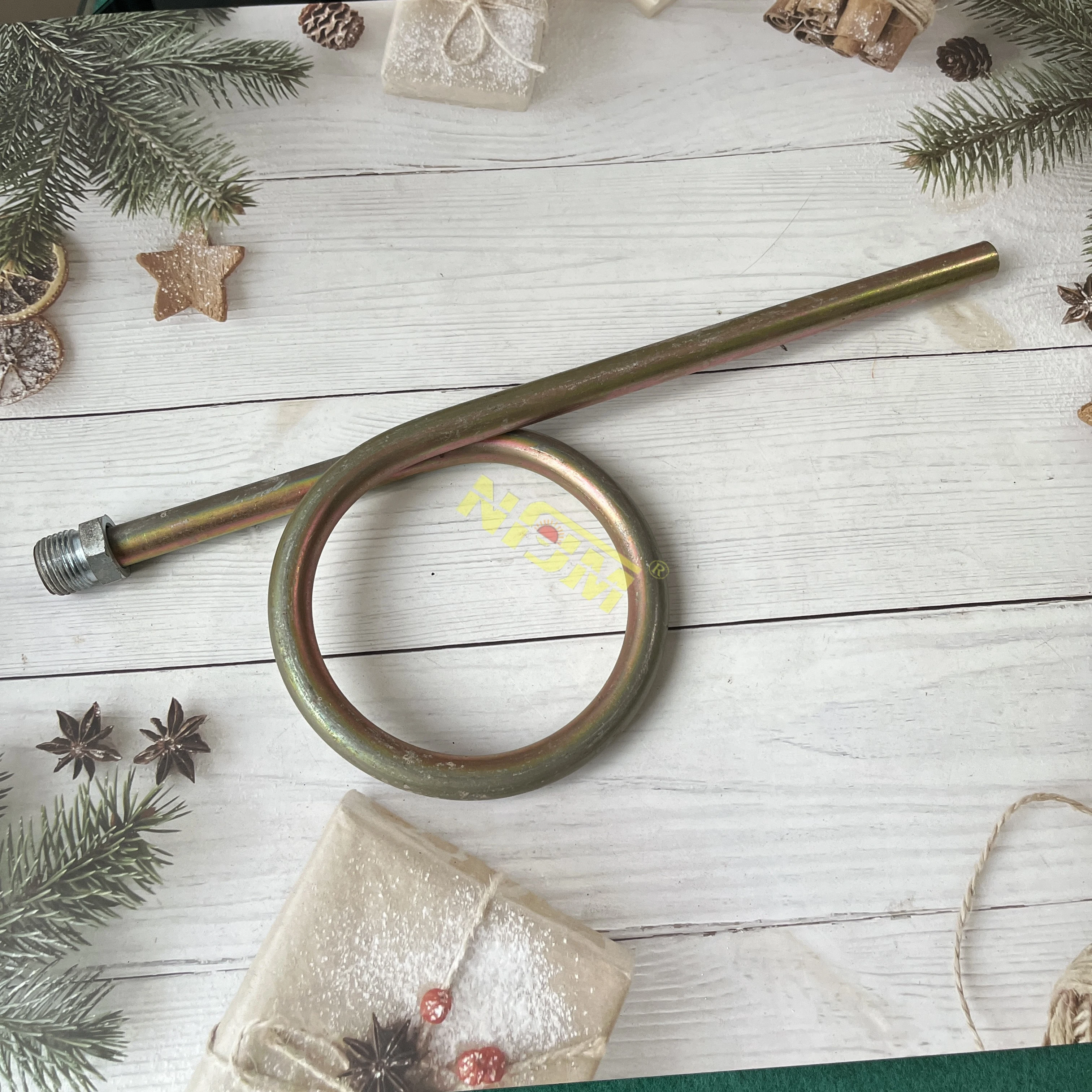 304 Stainless Steel Pressure Gauge Buffer Pipe Loose Bend Inside And Outside Wire Double Head Connection Condensate Pipe