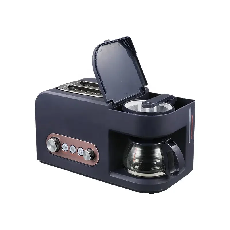Household Electric 2 Slice Pop-up Toaster Coffee Maker With Sandwich Toaster Breakfast Maker Machine With Boiling Function