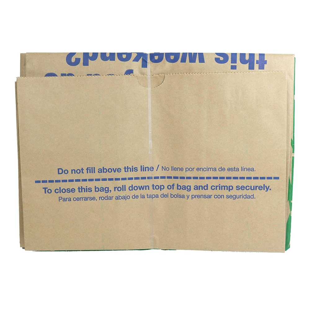 Custom Logo Printed 30 Gallon Heavy Duty Thick Kraft Paper Brown Bag Lawn And Leaf Refuse Paper Bags For Home And Garden