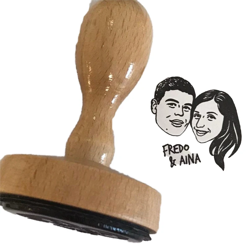 Office Pre Inked Mount Pre Mount Flash Stamp Handle Personalize Gift Bride and Groom Portrait Stamp