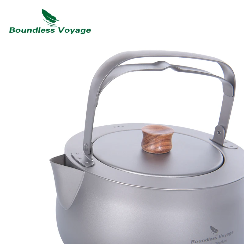 Boundless Voyage Pure Titanium Kettle With Folding Handle Filter Outdoor Camping Teapot Coffee Jug Pot 800ml Lightweight