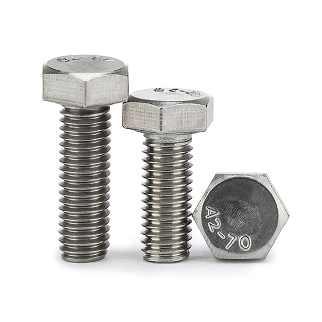 Customized stainless steel 316 hex bolt  zinc plated m16 m20 hex bolt half thread black oxide hex bolt and nuts