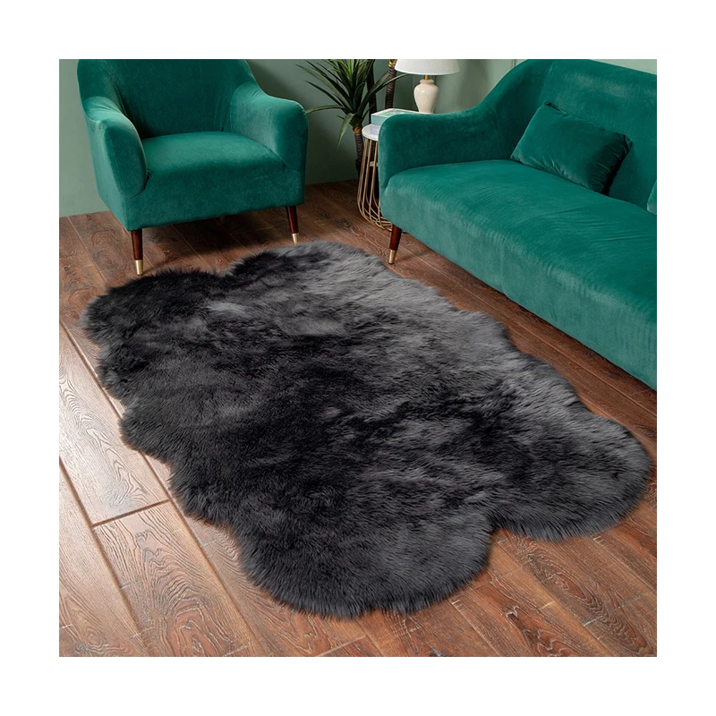 Китайский ковер для комнаты декоративный круглый белый из овчины искусственного меха