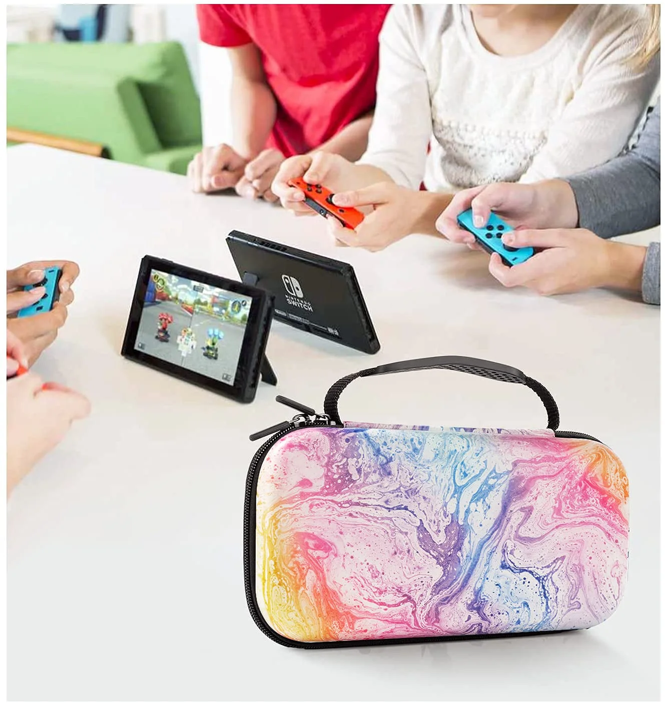 Brilliant Custom Hard Eva Shell Cover for Switch Console Games & Joy-Con Carry Case for Nintendo Switch With 16 Game Card Slots