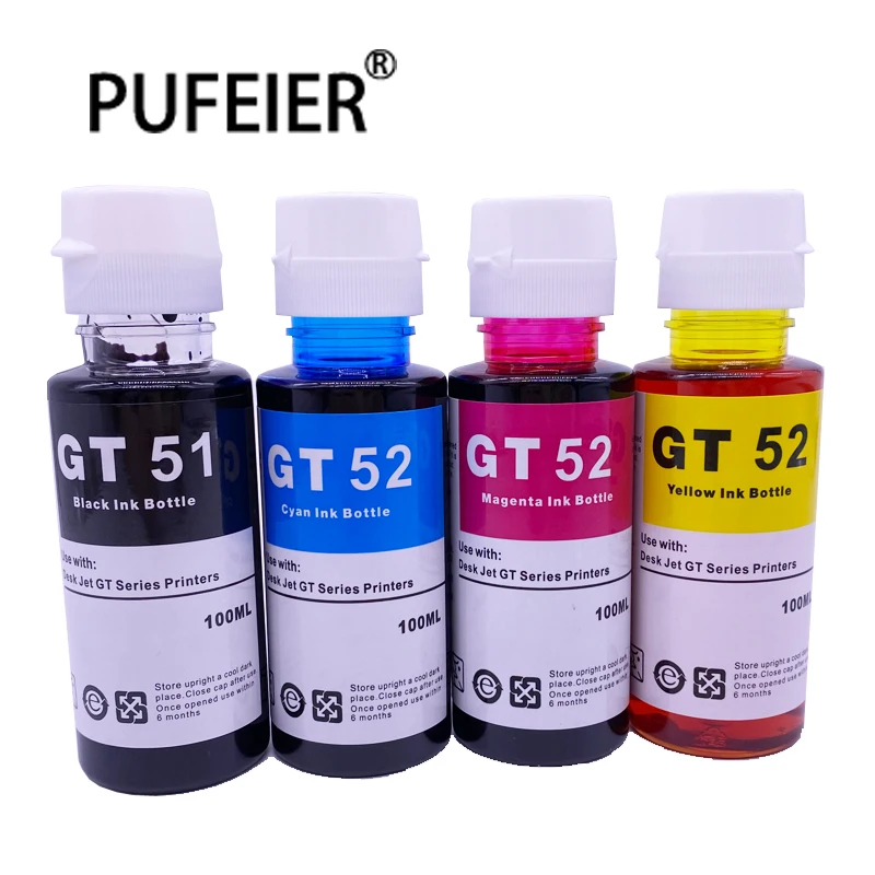 New 100ML Bottle GT51 GT52 GT53 Refill Dye Ink Compatible For HP GT5810 GT5820 GT5822 GT 5810 5820 5822 Printer Ink