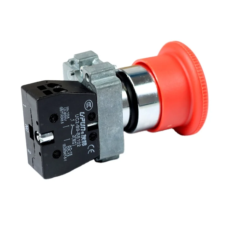 Mushroom- headed button 40 UC2-B9 series push-in metal  button 22mm