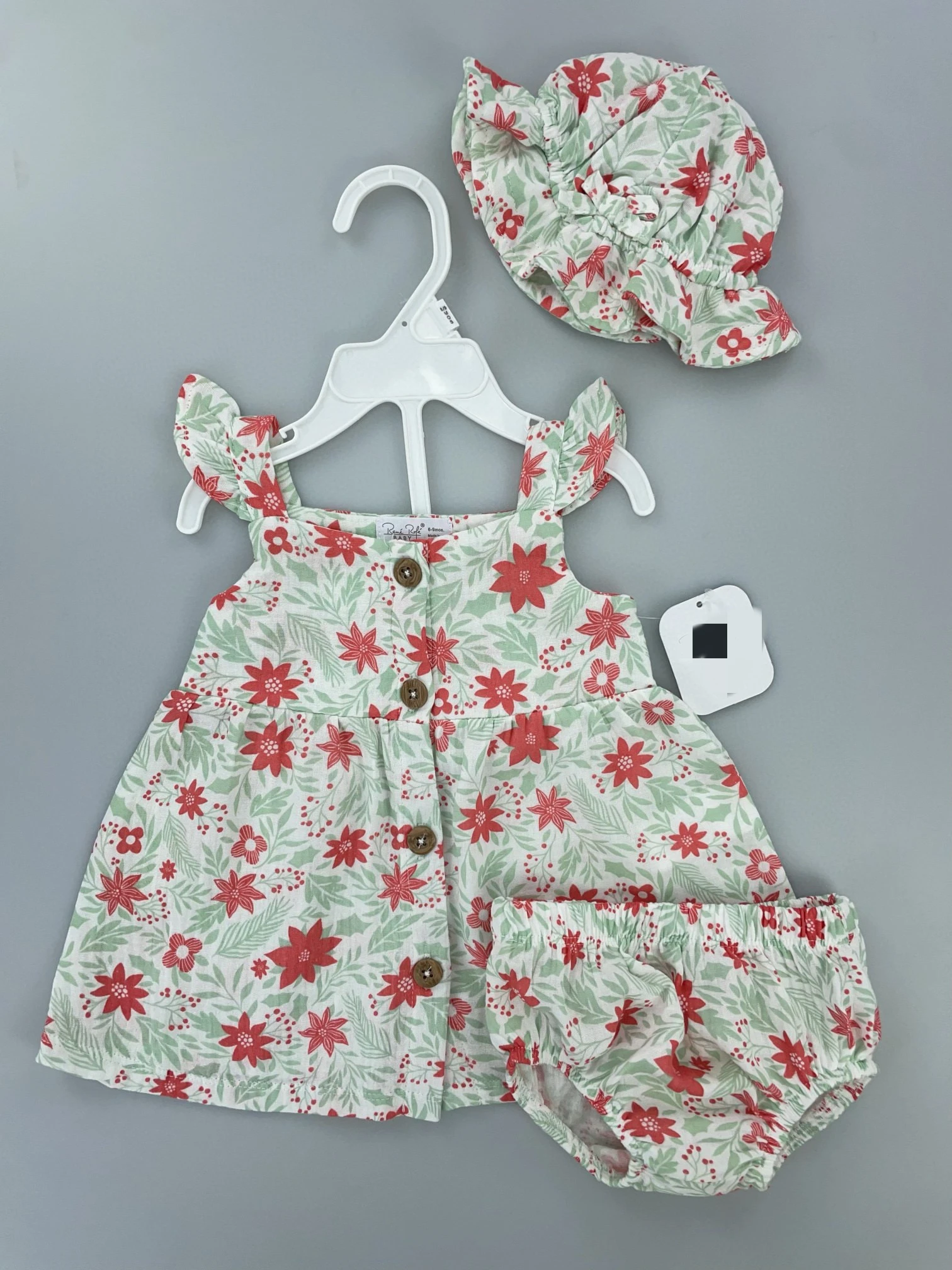 Fashion Wholesale Infant Girl 3PCS Cotton Clothing Set Newborn Baby Hat Top Underwear Outfit Comfortable Toddler Wear