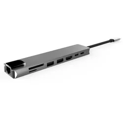 3.0 USB To Type-C Adapter 4K Type-C Hub Splitter 3 USB-C Dock Station RJ45 Card Reader USB C HUB For Macbook Pro