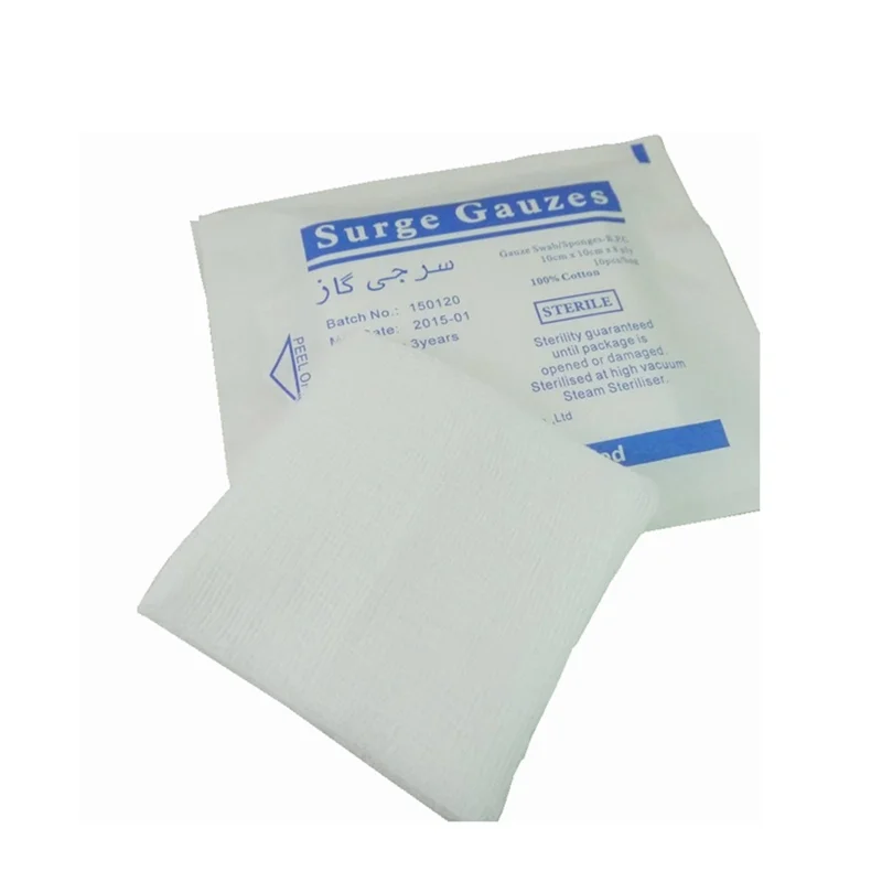 10x10cm Surgical Medical Sterile Softness Absorbent Pads Dressing Dental Compresses Gauze Swab