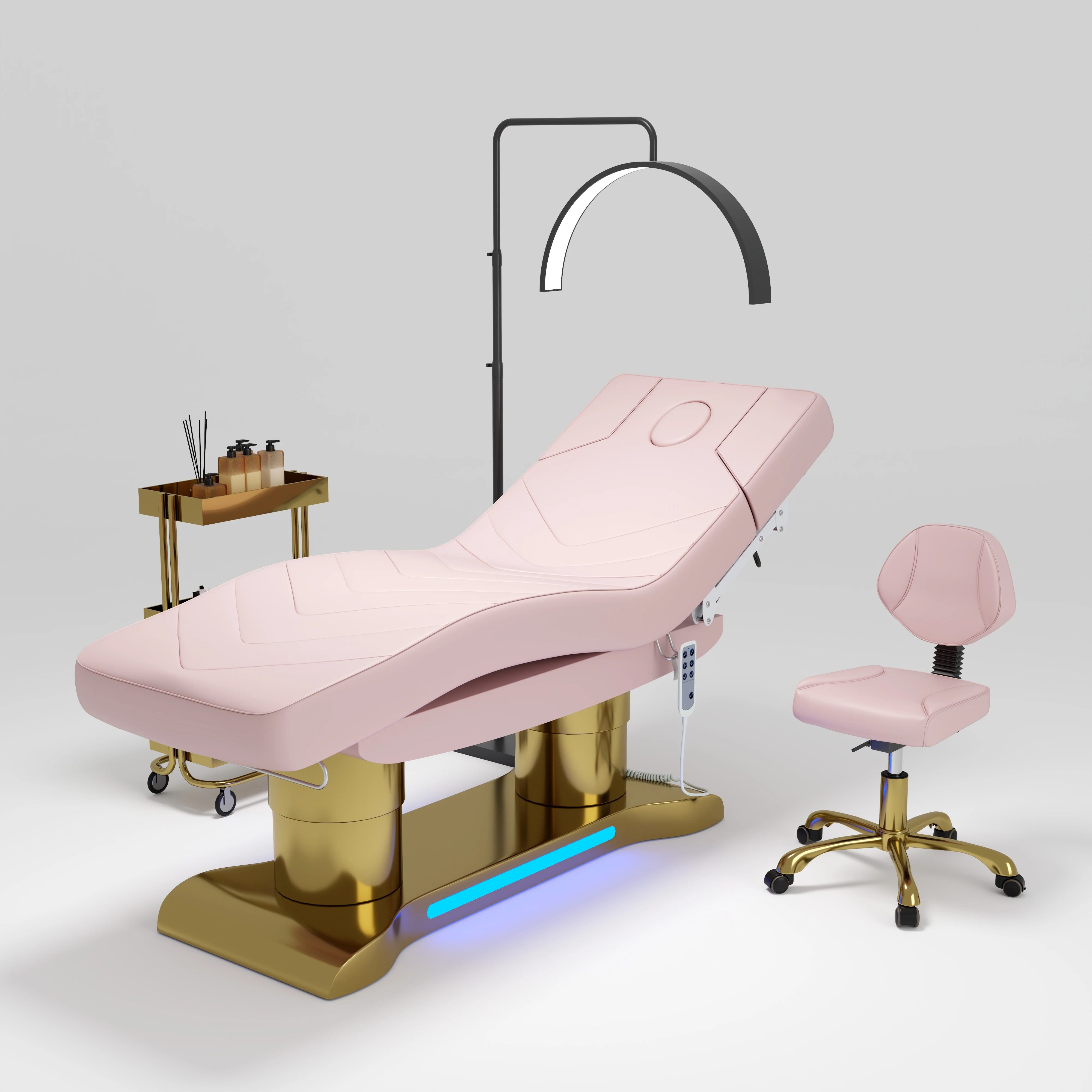 HOCHEY Luxury Salon Spa Massage Table Clinic Treatment Facial Chair 4 Motors Electrical Cosmetic Beauty Institute Aesthetic Bed