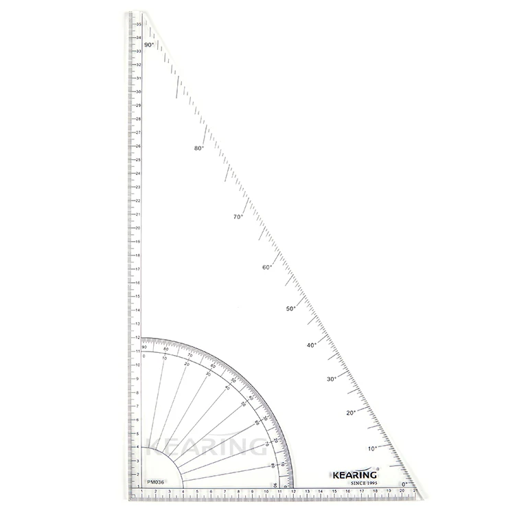 Kearing Acrylic Triangle Ruler 36cm Metric Size with Degree 30&60 for Fashion Designers Sewing Quilting Crafting Project #PM036