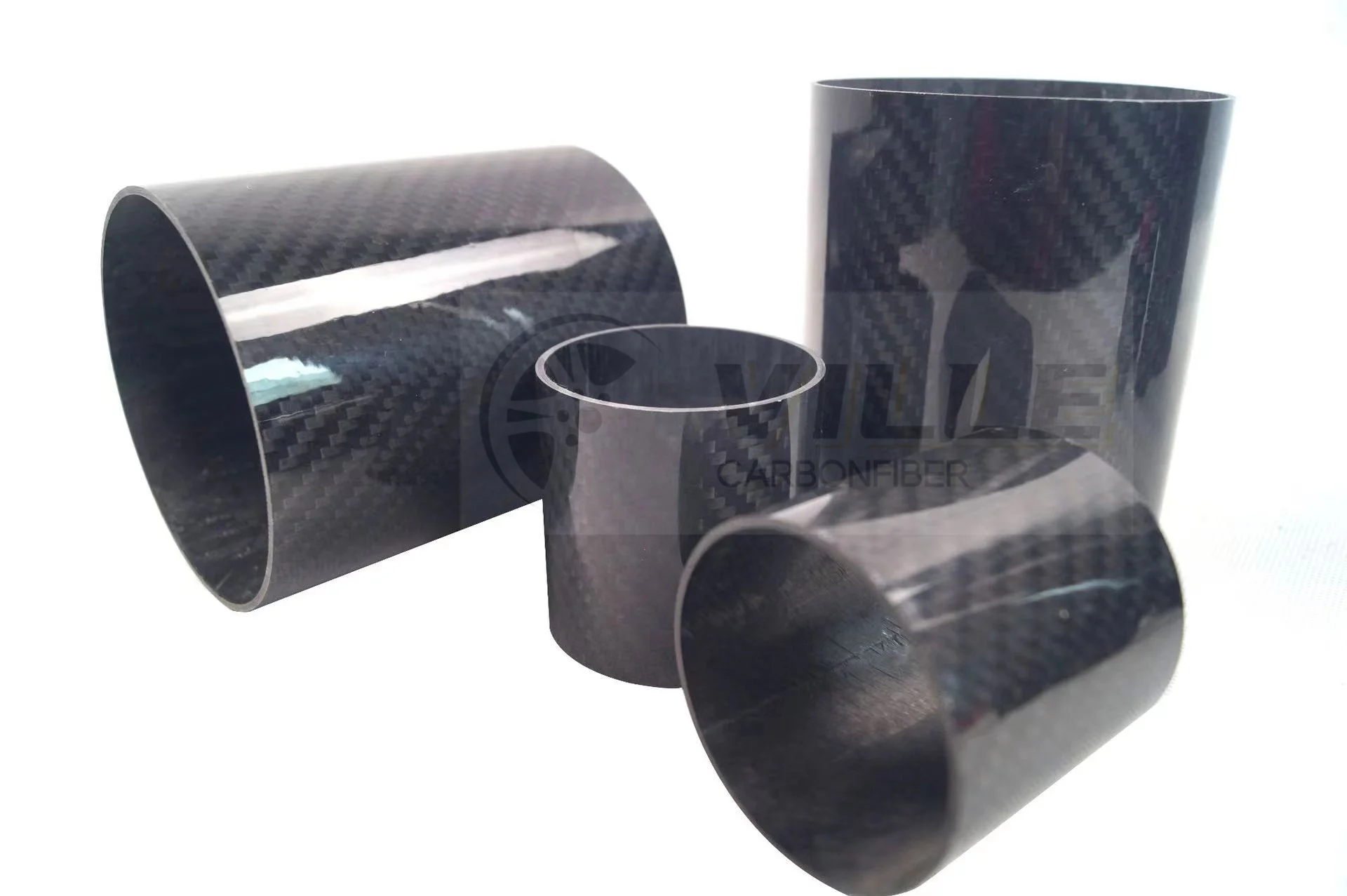Высококачественная труба из углеродного волокна OEM 3K, реальный большой диаметр, трубы из углеродного волокна по индивидуальному размеру