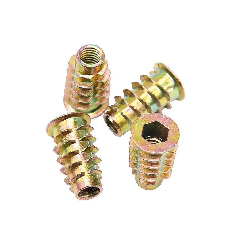 Stainless Steel Zinc Din7965 Furniture Threaded Insert Nuts for Fastening Wood Furniture Repair Nuts