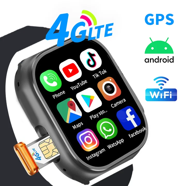 rotatable CDS9 4G smart watch Android SIM card support with camera 2.1 inch big screen WiFi GPS 4+64GB ultra smart Watch